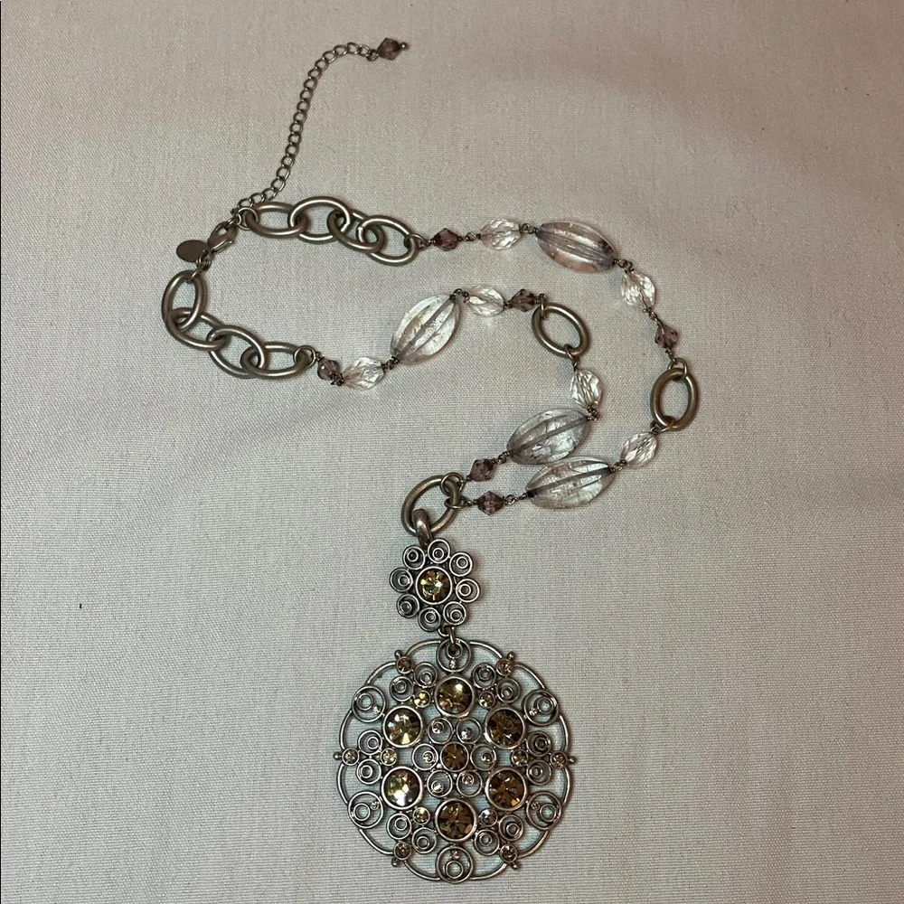 Lia Sophia Silver and Gold Pendant Necklace - Picture 3 of 3